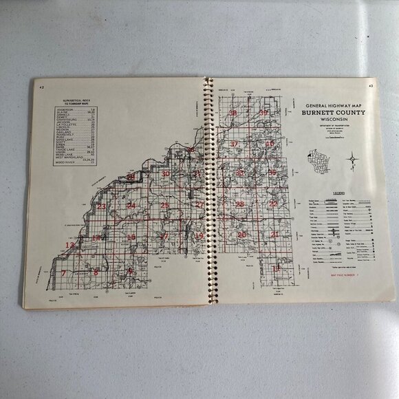 Vintage 1981 Burnett County Wisconsin Land Atlas & Plat Book WI - Picture 6 of 6